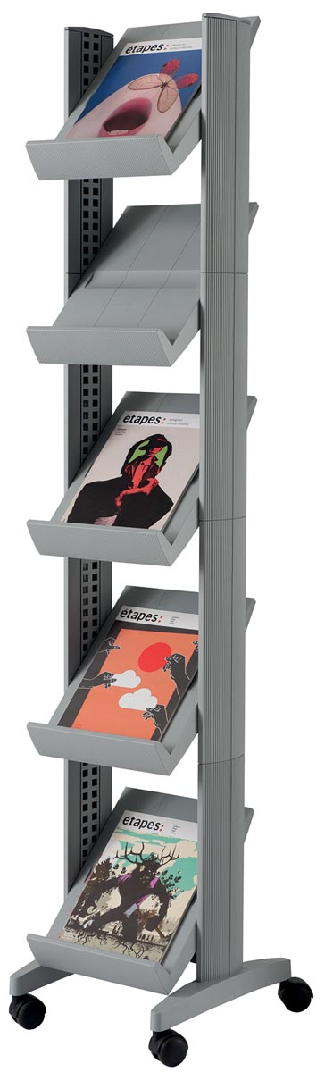 Paperflow Mobiele folderhouder Corner Compact zilver afbeelding
