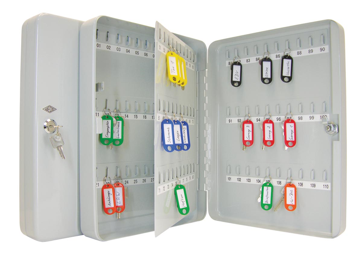 Wedo sleutelkast voor 110 sleutels, ft 28 x 8 x 37 cm, grijs