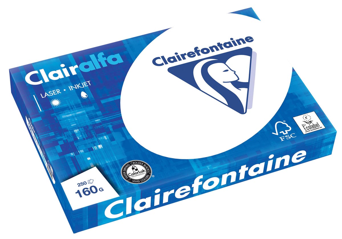 Clairefontaine Clairalfa presentatiepapier A3, 160 g, pak van 250 vel afbeelding