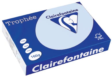 Clairefontaine Trophée Pastel A4, 160 g, 250 vel, azuurblauw