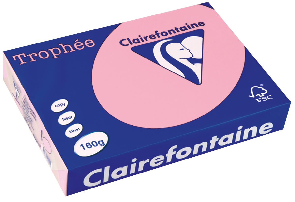 Clairefontaine TrophÃÂ©e Pastel gekleurd papier A4 160 g 250 vel roze