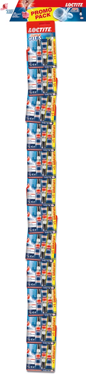 Loctite Universal secondelijm, 3 g, 2 + 1 gratis, op blister, strip van 12 stuks Loctite Universal secondelijm, 3 g, 2 + 1 gratis, op blister, strip van 12 stuks