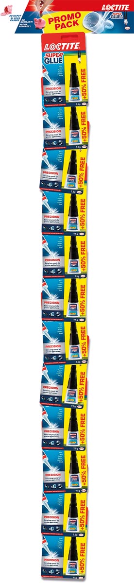 Loctite Precision secondelijm, 5 g + 50% gratis, op blister, strip van 12 stuks Loctite Precision secondelijm, 5 g + 50% gratis, op blister, strip van 12 stuks
