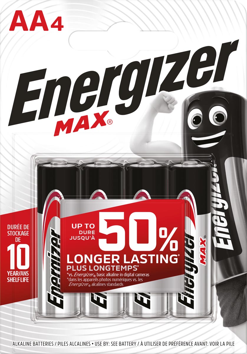 Energizer batterijen Max AA, blister van 4 stuks