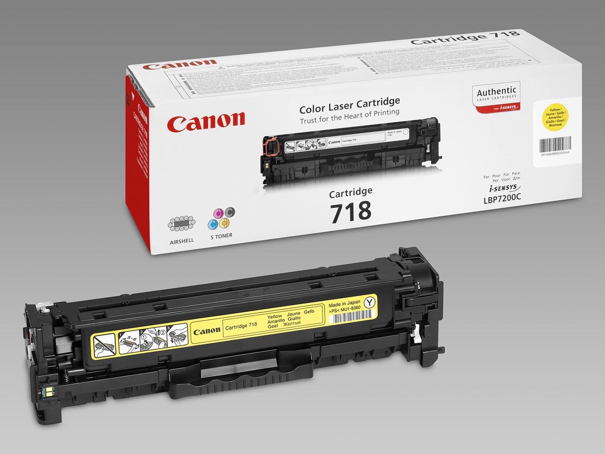 Canon toner 718, 2.900 pagina&apos;s, OEM 2659B002, geel afbeelding