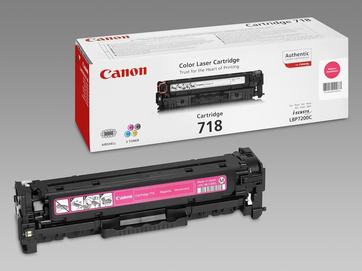 Canon toner 718, 2.900 pagina&apos;s, OEM 2660B002, magenta afbeelding