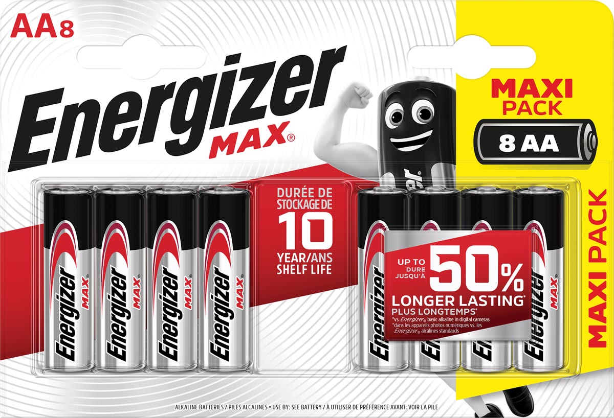 Energizer batterijen Max AA, blister van 8 stuks