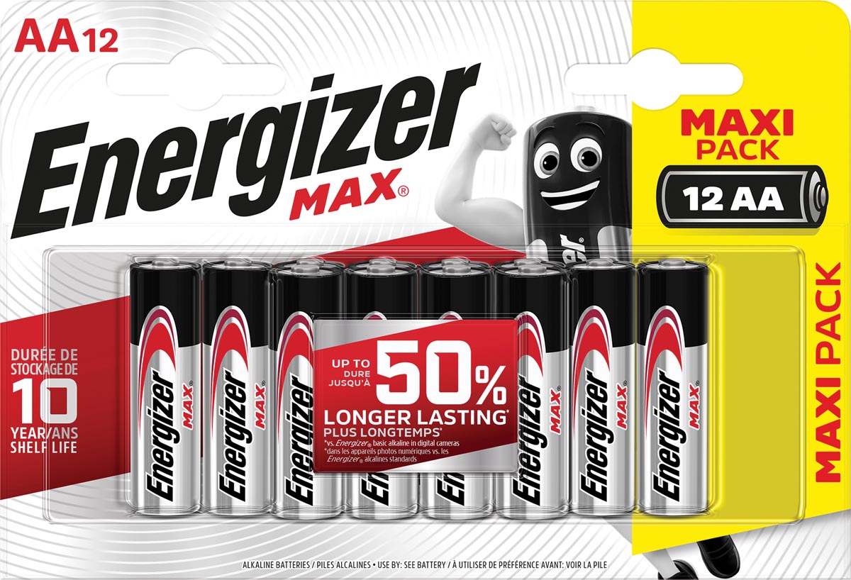 Energizer batterijen Max AA, blister van 12 stuks