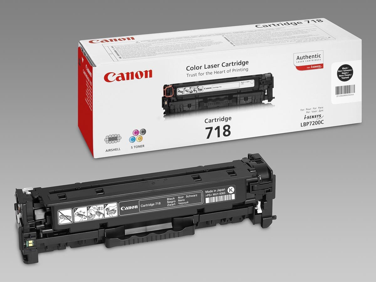 Canon toner 718, 3.400 pagina&apos;s, OEM 2662B002, zwart afbeelding