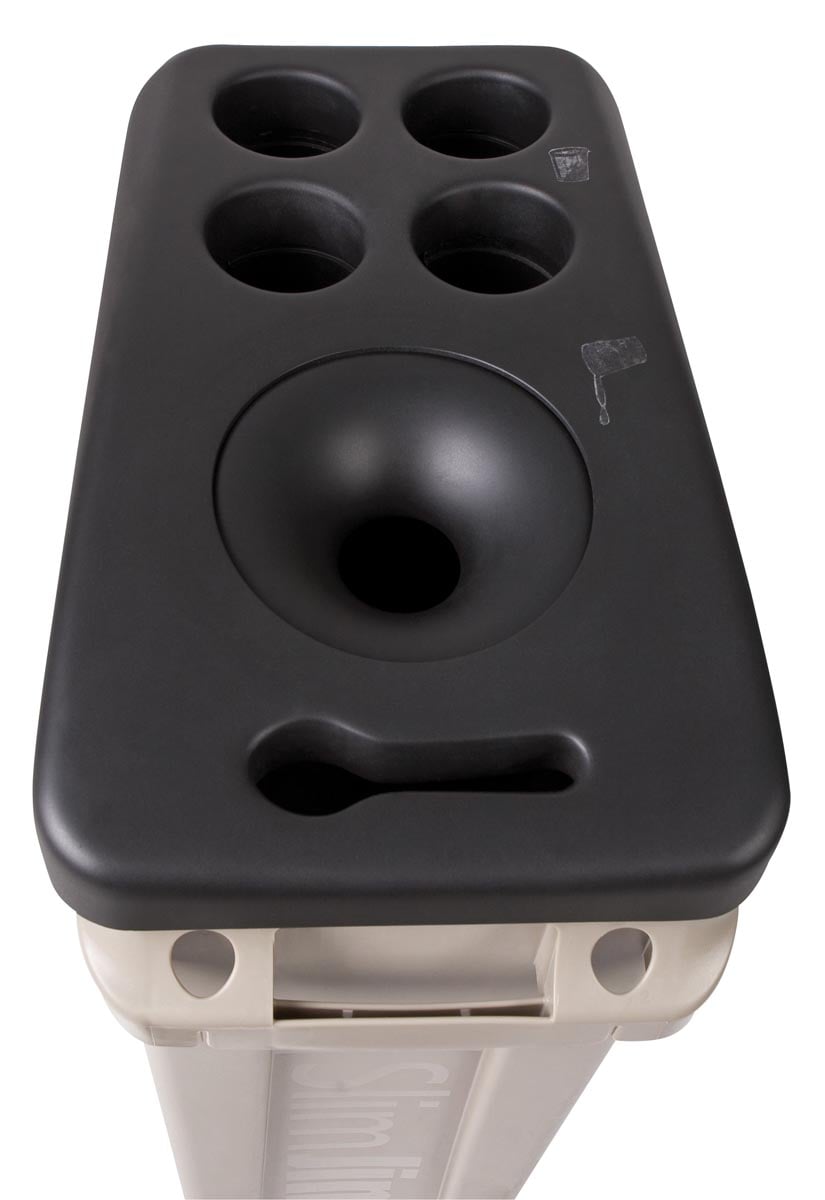 Rubbermaid Deksel Voor Afvalcontainer Slim Jim Bekers Zwart huismerk kopen in de aanbieding