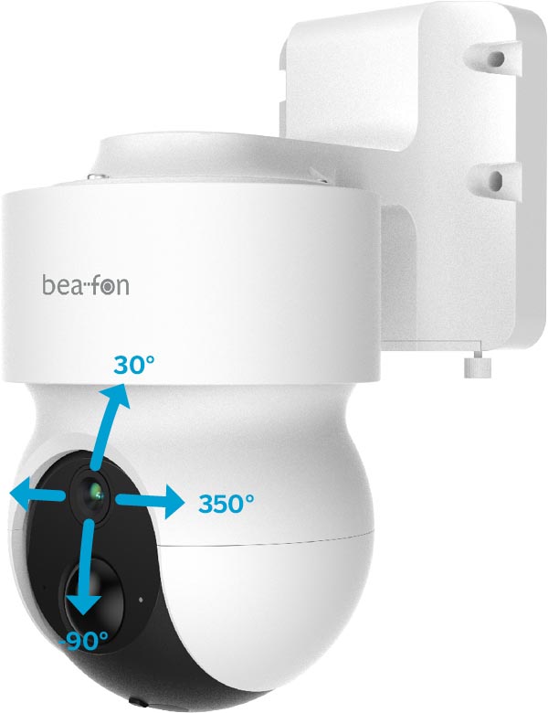 Beafon SAFER 2S Pro, IP-beveiligingscamera, Buiten, Draadloos, Amazon Alexa & Google Assistant, Plafond/muur, Wit