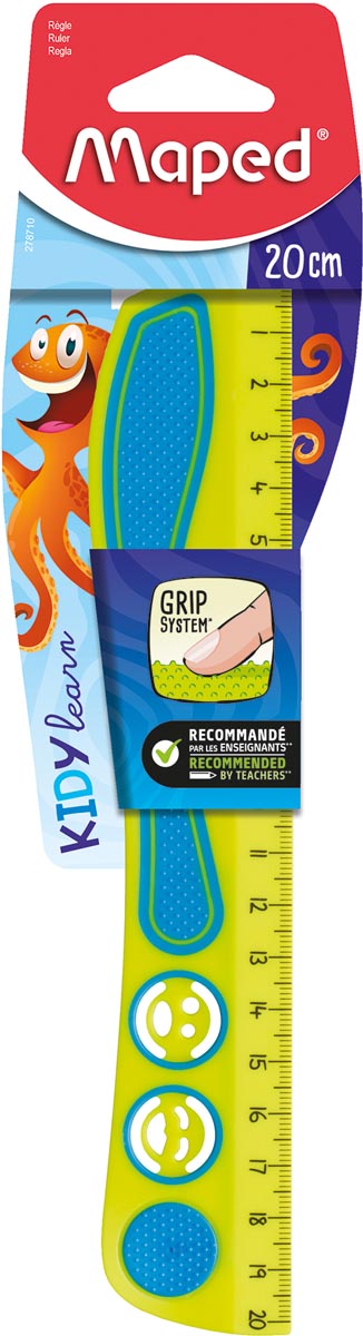 Maped Lat Kidy'Grip 20 cm, geassorteerde kleuren, blister van 1 stuk