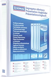 DONAU personaliseerbare ringmap, PP, ft A4, 4 D-ringen van 25 mm, wit