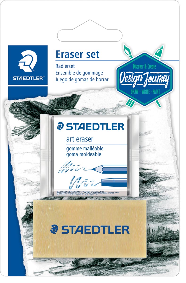 Staedtler set met 2 gommen, op blister afbeelding