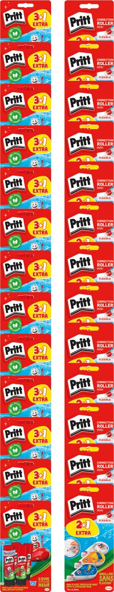 Pritt plakstiften en correctierollers, strip van 24 stuks