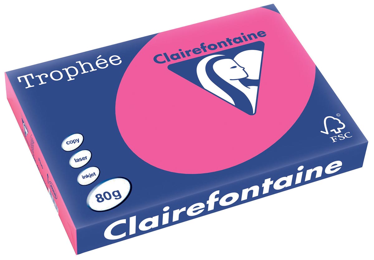Clairefontaine Trophee Intens A3 Fluo Roze 80 G 500 Vel huismerk kopen in de aanbieding