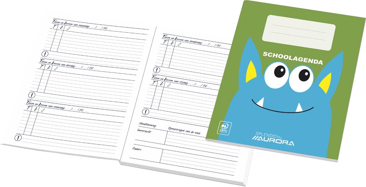 Aurora schoolagenda Nederlandstalig eeuwigdurend afbeelding
