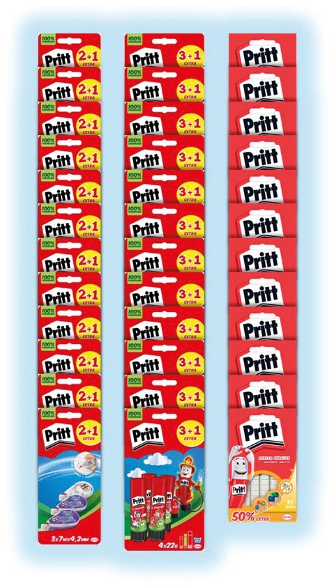 Pritt correctieroller, plakstift en Buddies, strip van 36 stuks