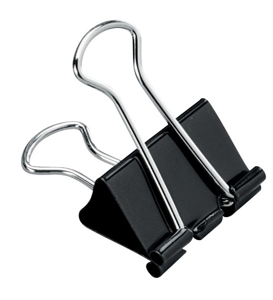 Foldbackclip 25 mm zwart, 12 stuks