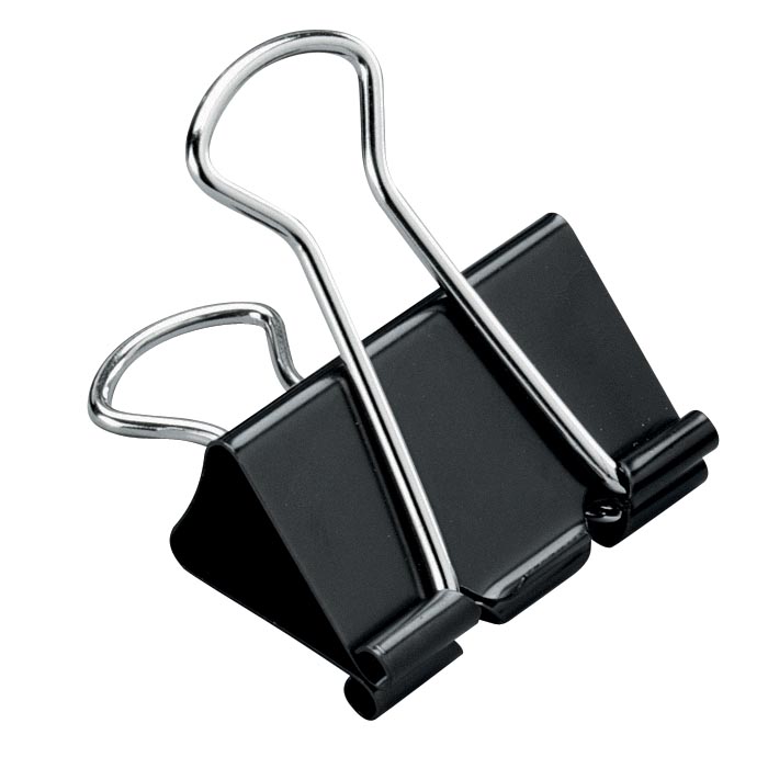 Pergamy foldbackclip 32 mm, zwart, doos van 12 stuks afbeelding