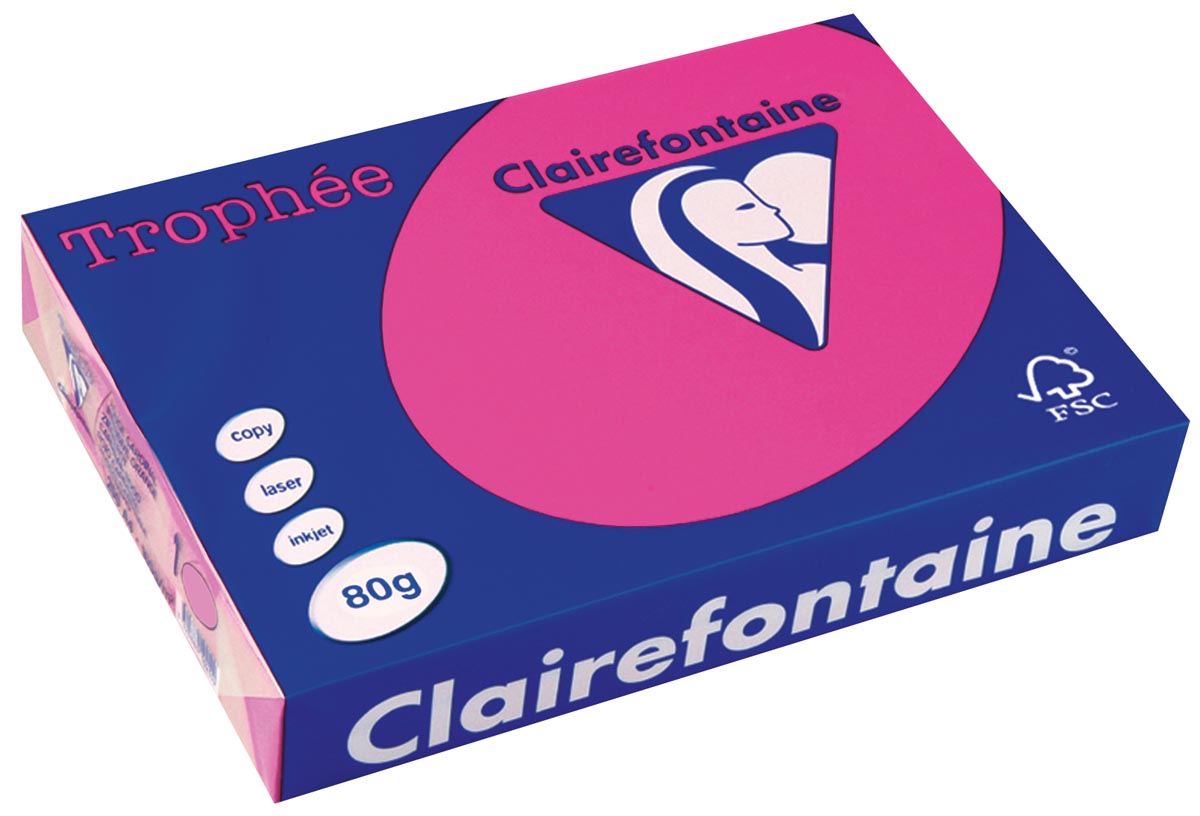 Clairefontaine TrophÃÂ©e Intens gekleurd papier A4 80 g 500 vel fluo roze