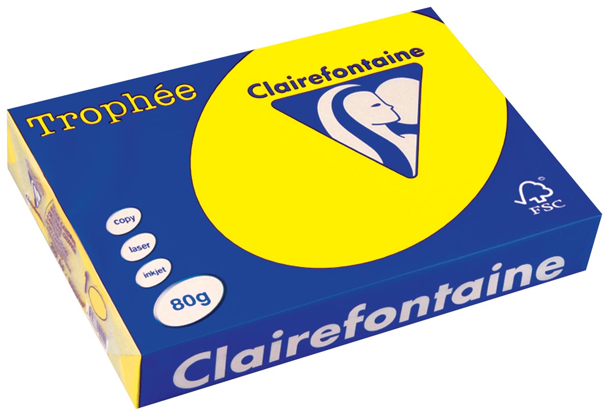 Clairefontaine Trophee Intens A4 Fluo Geel 80 G 500 Vel huismerk kopen in de aanbieding