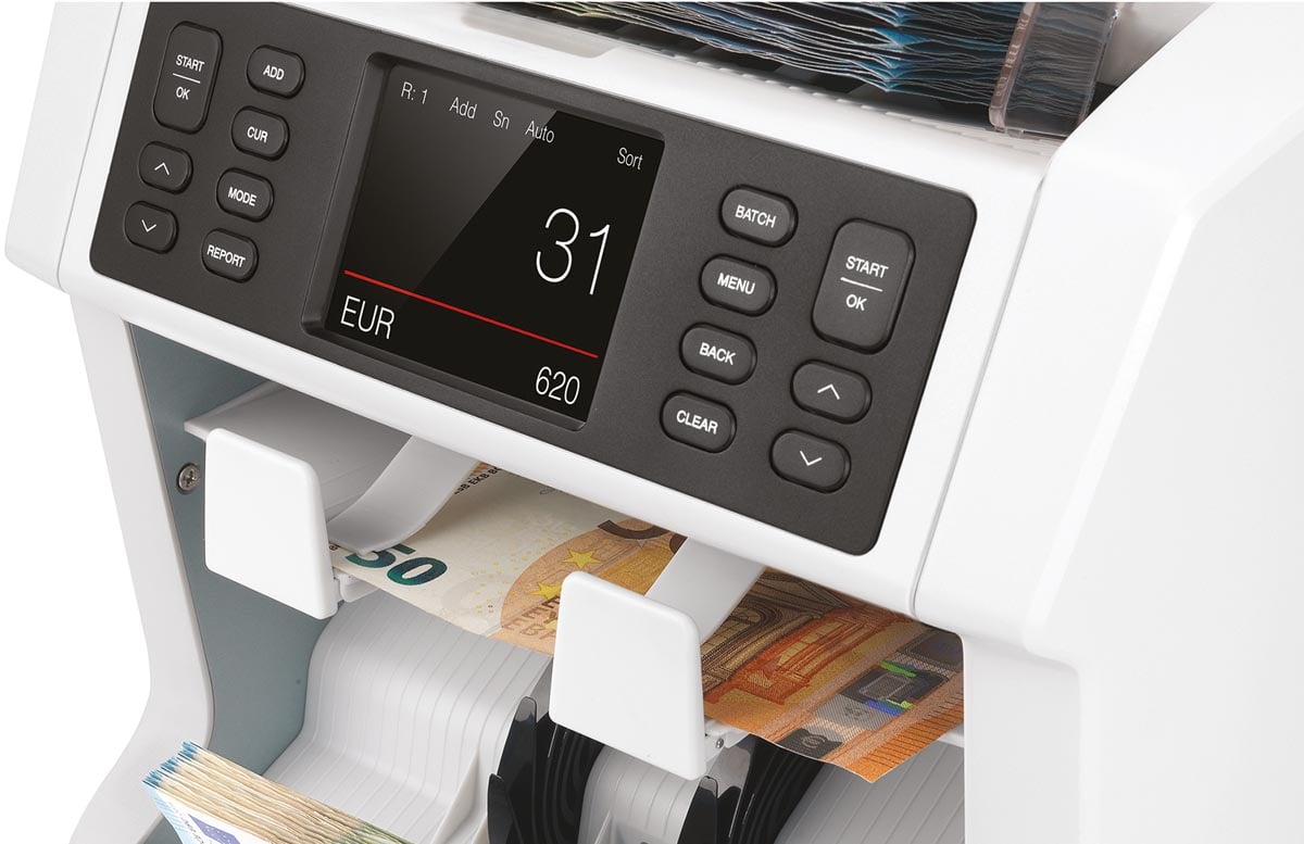 Safescan biljettelmachine 2985-SX, met 7-voudige valsgelddetectie afbeelding