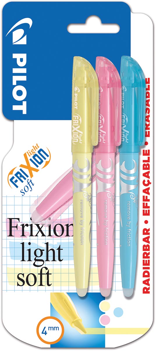 Pilot Frixion Light Soft, blister van 3 stuks in geassorteerde kleuren afbeelding