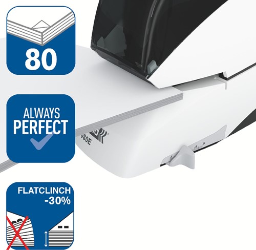 Rapid elektrische nietmachine R5080e, 80 blad, wit/zwart-3