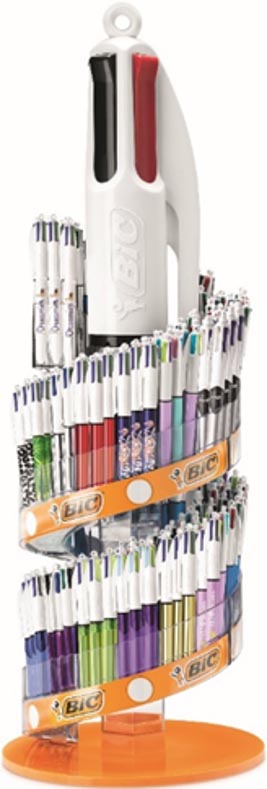 BIC Colours Family 4-kleurenbalpen, geassorteerde kleuren, display van 204 stuks afbeelding