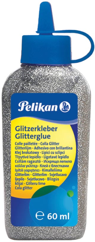 Pelikan glitterlijm, flacon van 60 ml, zilver