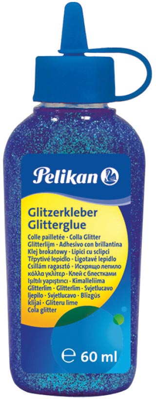 Pelikan glitterlijm, flacon van 60 ml, blauw