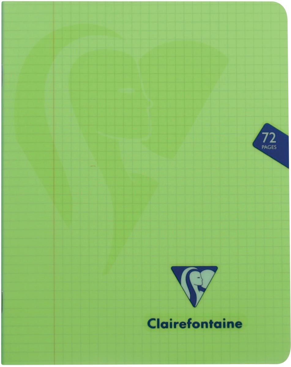 Clairefontaine schrift mimesys voor ft A5, 72 bladzijden, kaft in PP, geruit 5 mm, geassorteerde kleuren afbeelding