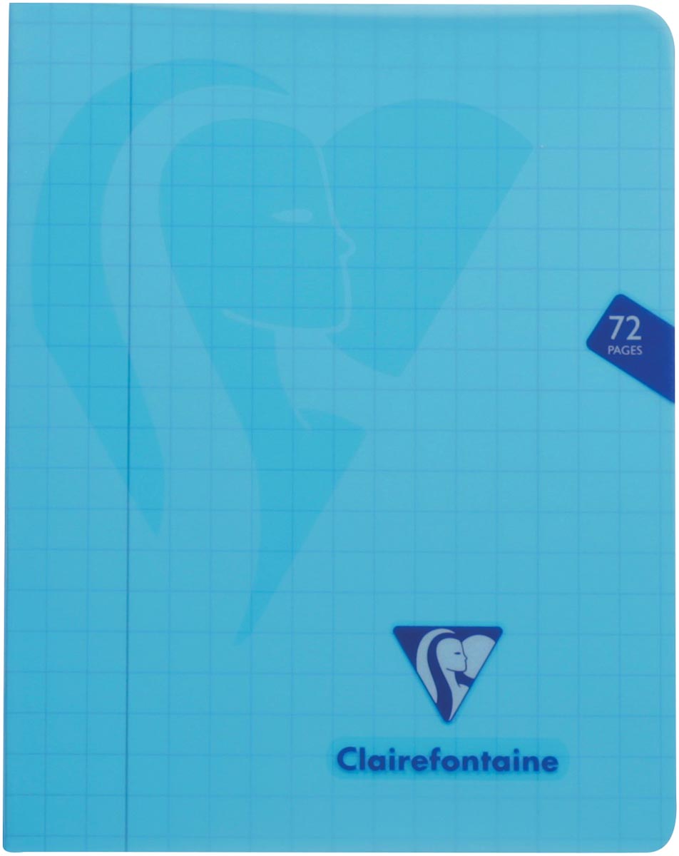 Clairefontaine schrift mimesys voor ft A5, 72 bladzijden, kaft in PP, geruit 10 mm, geassorteerde kleuren