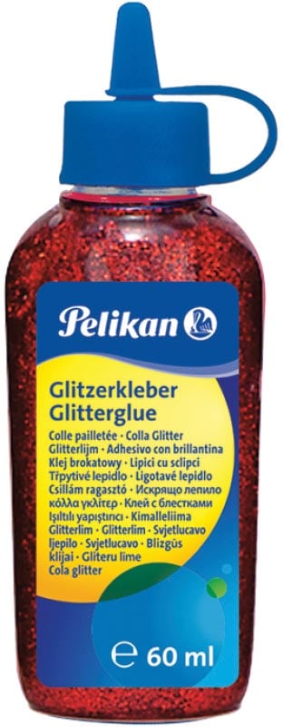 Pelikan glitterlijm, flacon van 60 ml, rood