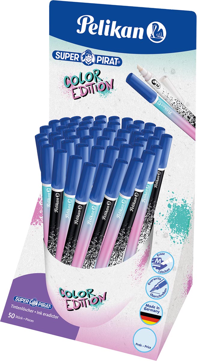 Pelikan Super Pirat inktuitwisser color edition, medium punt, display van 50 stuks afbeelding