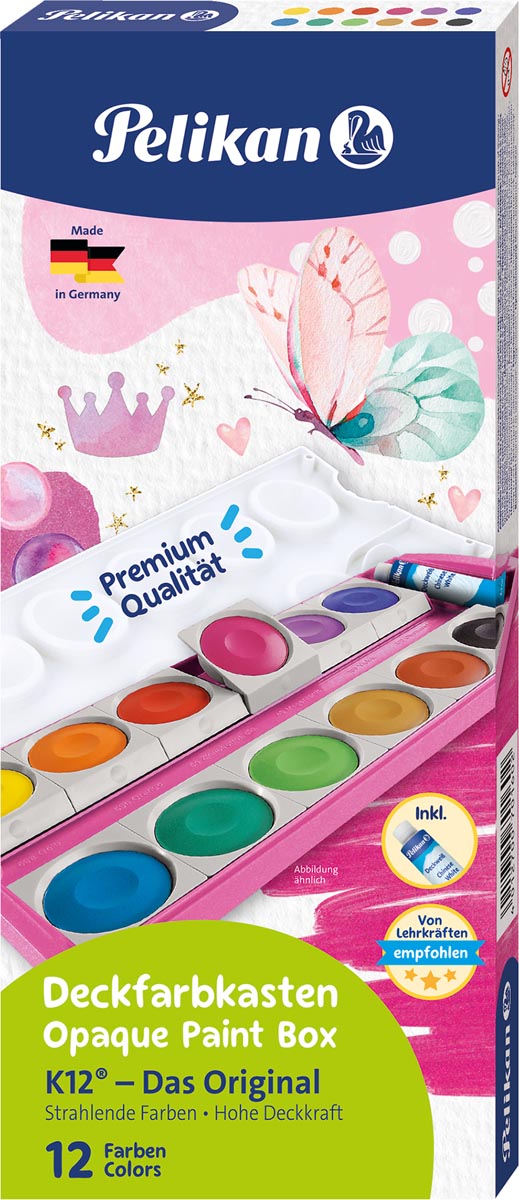 Pelikan verfdoos 735/K12, glitter roze, 12 napjes afbeelding