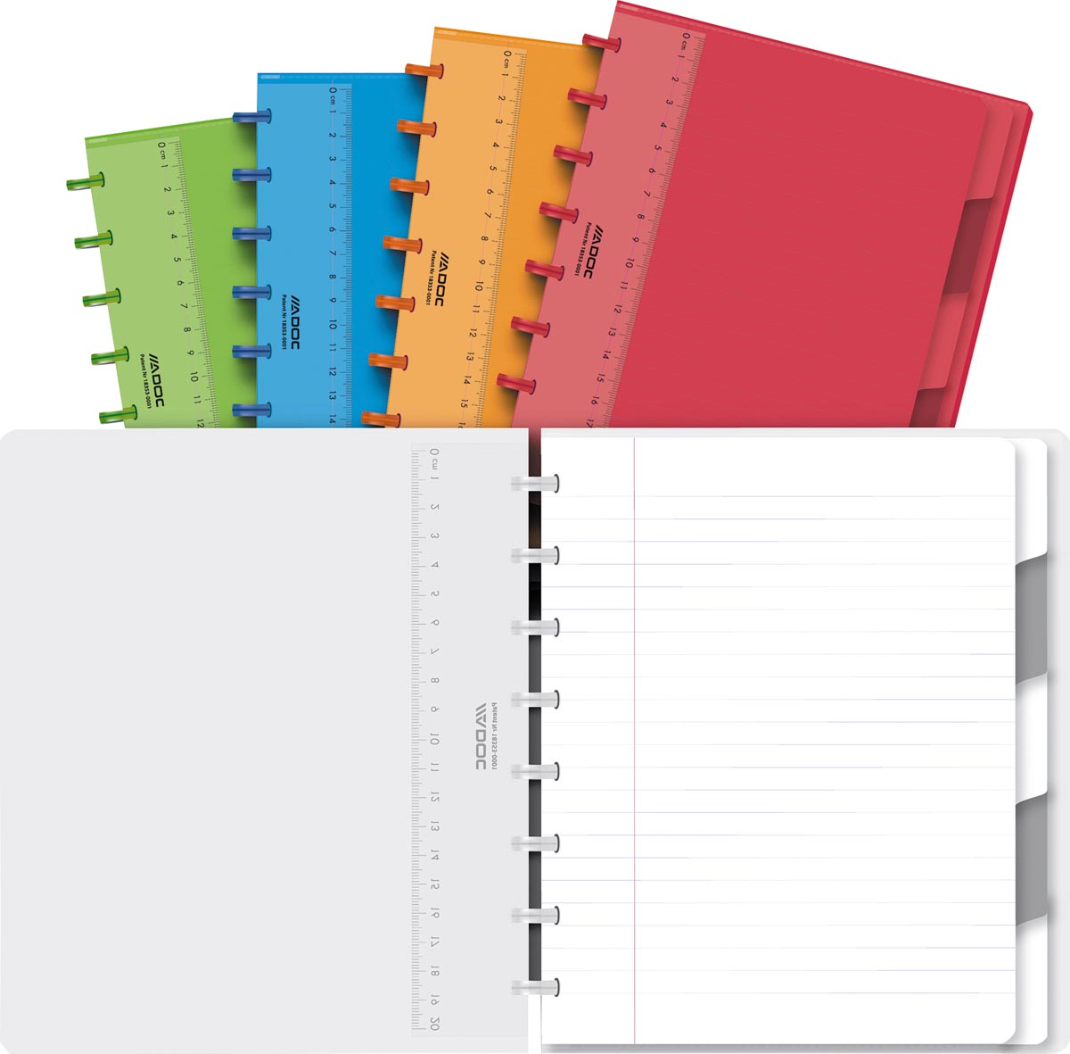 Adoc Colorlines schrift, ft A5, 144 bladzijden, gelijnd, geassorteerde kleuren