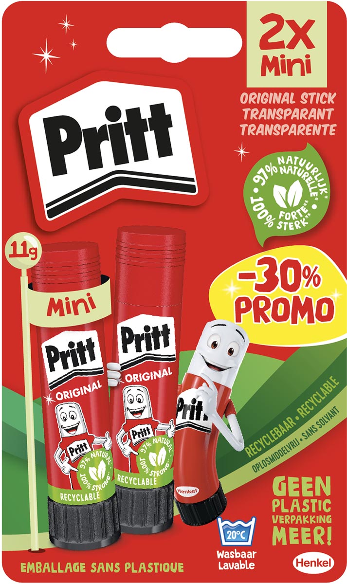 Pritt plakstift, 11 g, blister van 2 stuks, 2de aan halve prijs afbeelding
