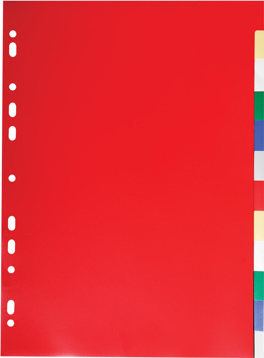 Exacompta tabbladen voor ft A4, uit PP 12/100e, 12 tabs, geassorteerde kleuren afbeelding