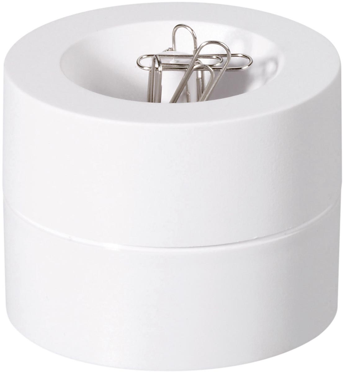 MAUL papercliphouder Pro ECO magnetisch, Ø7.3x6cm, 85% gerecycled kunststof wit afbeelding