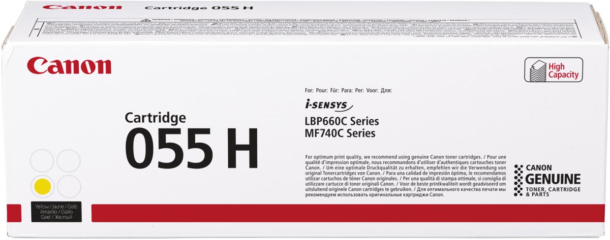 Canon toner 055 H, 5.900 pagina's, OEM 3017C002, yellow Canon toner 055 H, 5.900 pagina's, OEM 3017C002, yellow