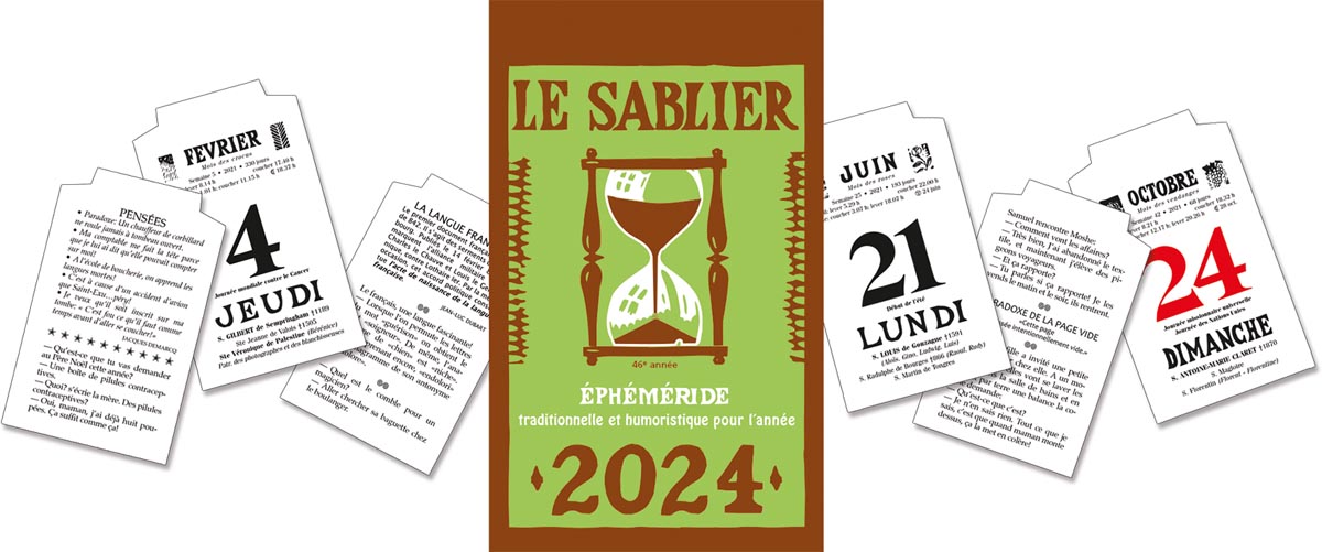 Dagblokkalender Le Sablier 2024, display van 30 stuks Dagblokkalender Le Sablier 2024, display van 30 stuks