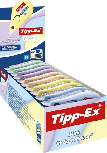 Tipp-Ex Mini Pocket Mouse pastel, boîte de 10 pièces, assorti