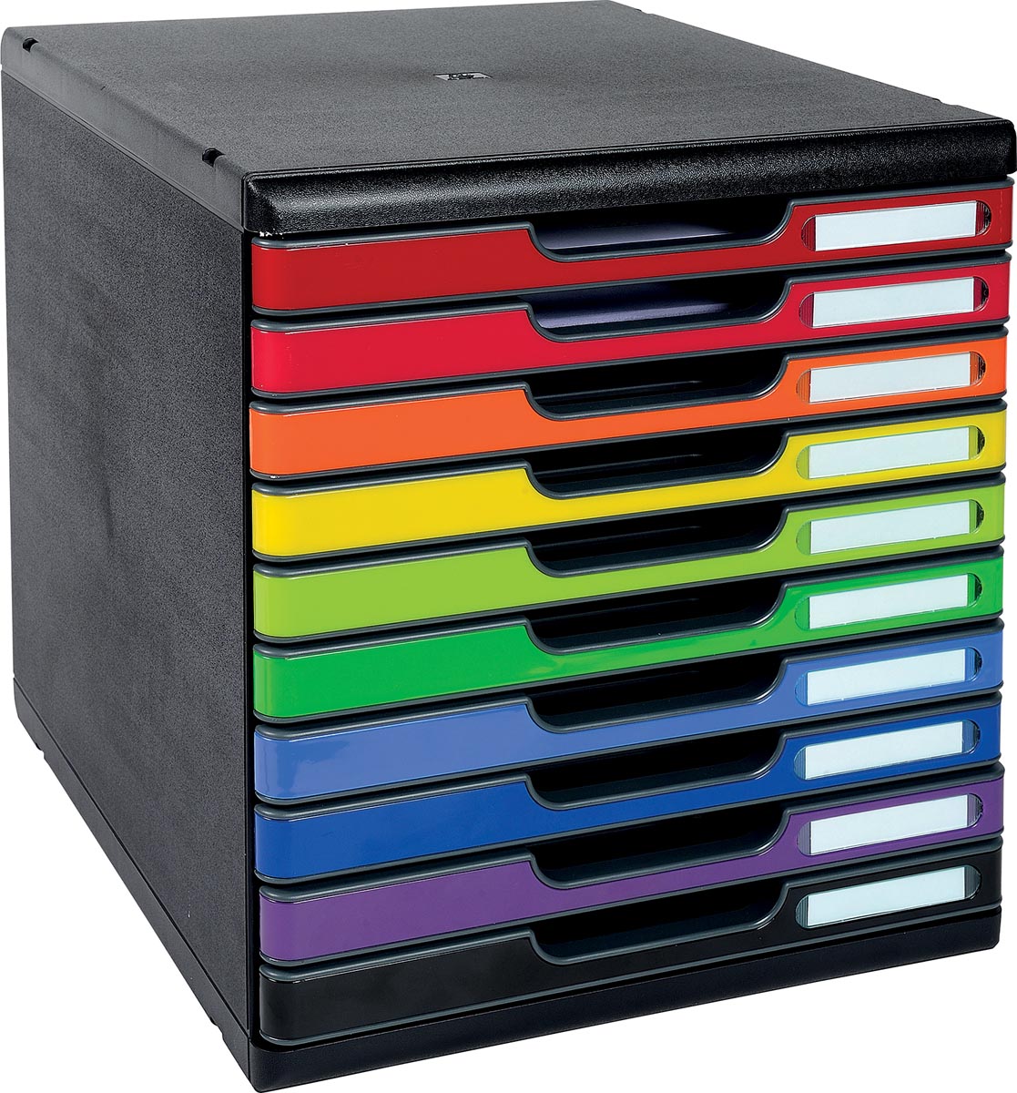 Exacompta Modulo ladenblok A4 met 10 gesloten laden Iderama, zwart/harlekijn glossy