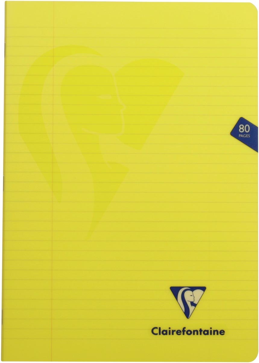 Clairefontaine schrift mimesys voor ft A4, 80 bladzijden, kaft in PP, gelijnd, geassorteerde kleuren afbeelding