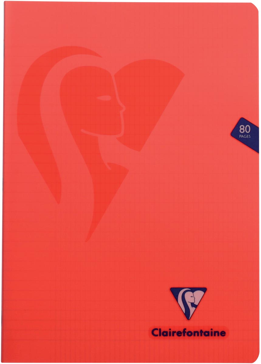 Clairefontaine schrift mimesys voor ft A4, 80 bladzijden, kaft in PP, geruit 4 x 8, geassorteerde kleuren afbeelding