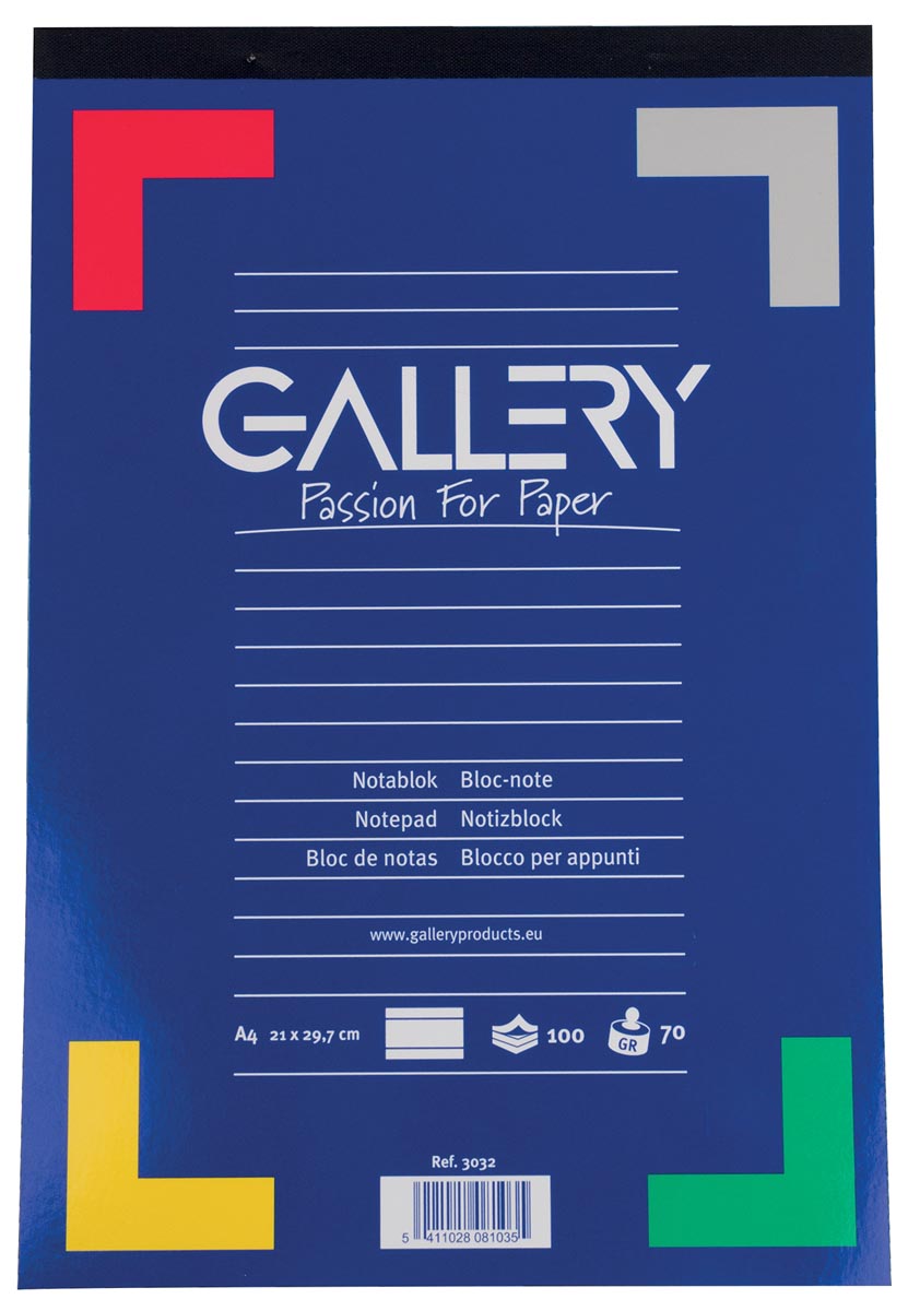 Gallery bloc de notes, ft A4, ligné