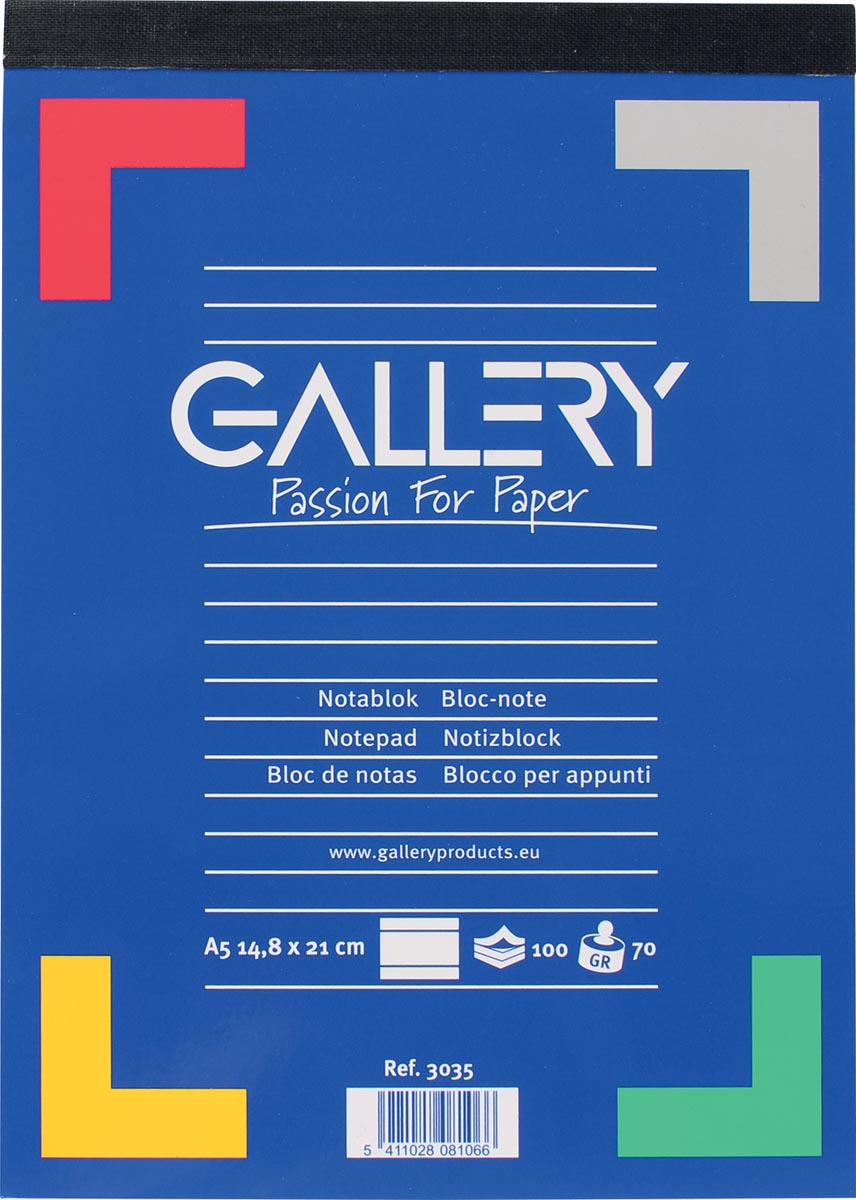 Gallery schrijfblok, ft A5, gelijnd, blok van 100 vel afbeelding