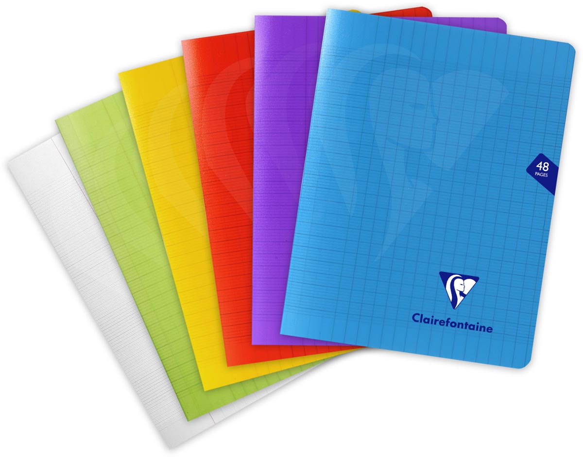 Clairefontaine schrift Mimesys, ft 17 x 22 cm, 48 bladzijden, kaft in PP, seyès, geassorteerde kleuren afbeelding